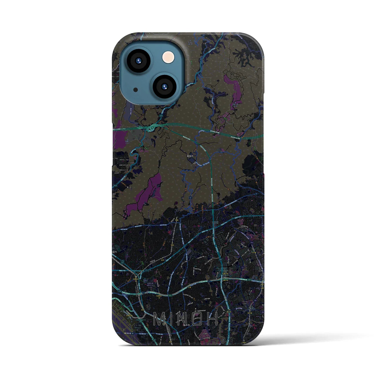 【箕面(大阪府)】地図柄iPhoneケース(バックカバータイプ)
