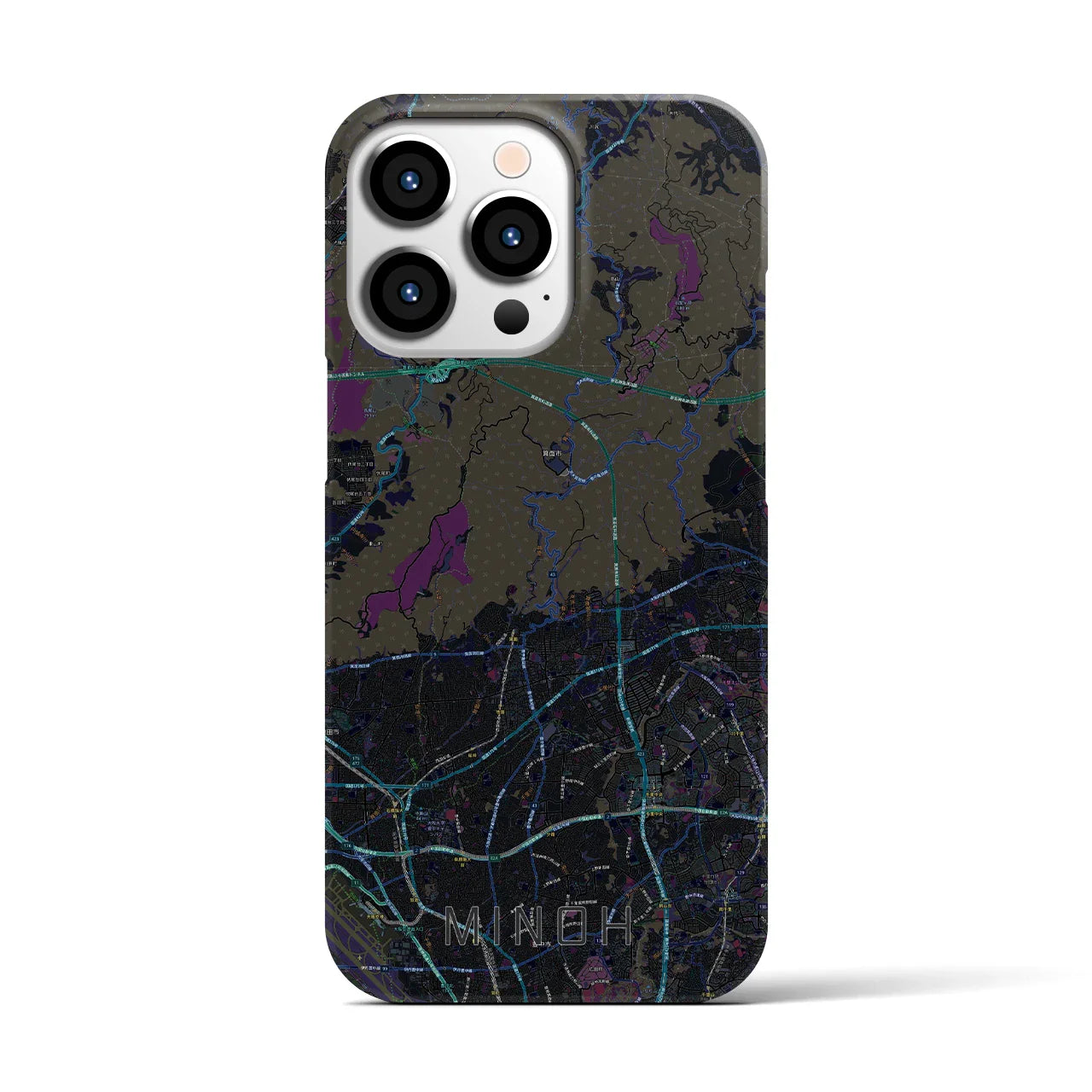 【箕面(大阪府)】地図柄iPhoneケース(バックカバータイプ)