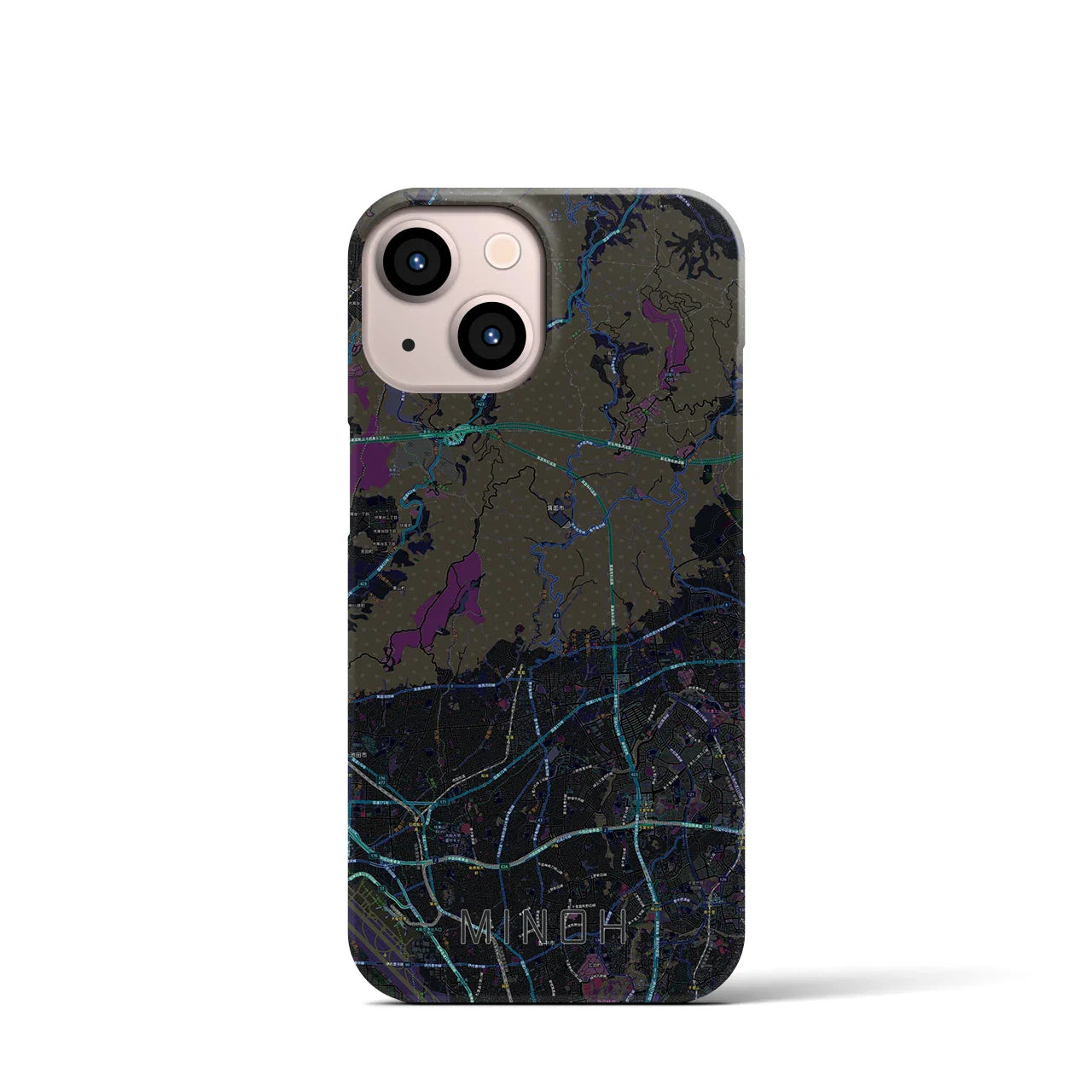 【箕面(大阪府)】地図柄iPhoneケース(バックカバータイプ)