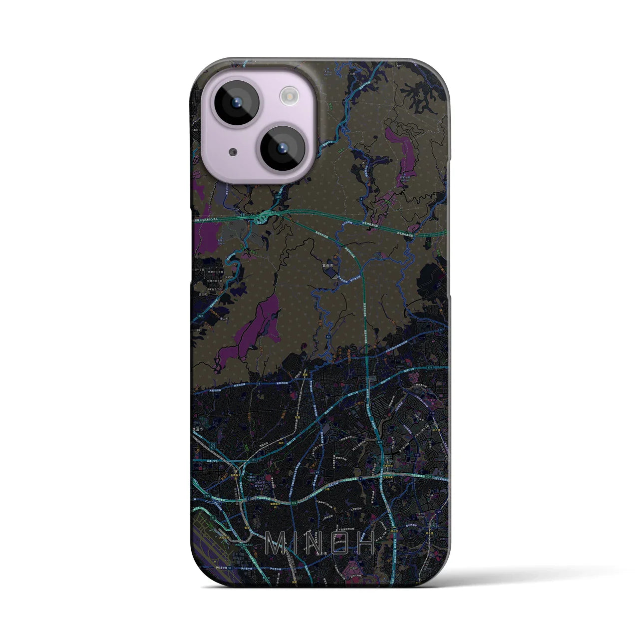 【箕面(大阪府)】地図柄iPhoneケース(バックカバータイプ)
