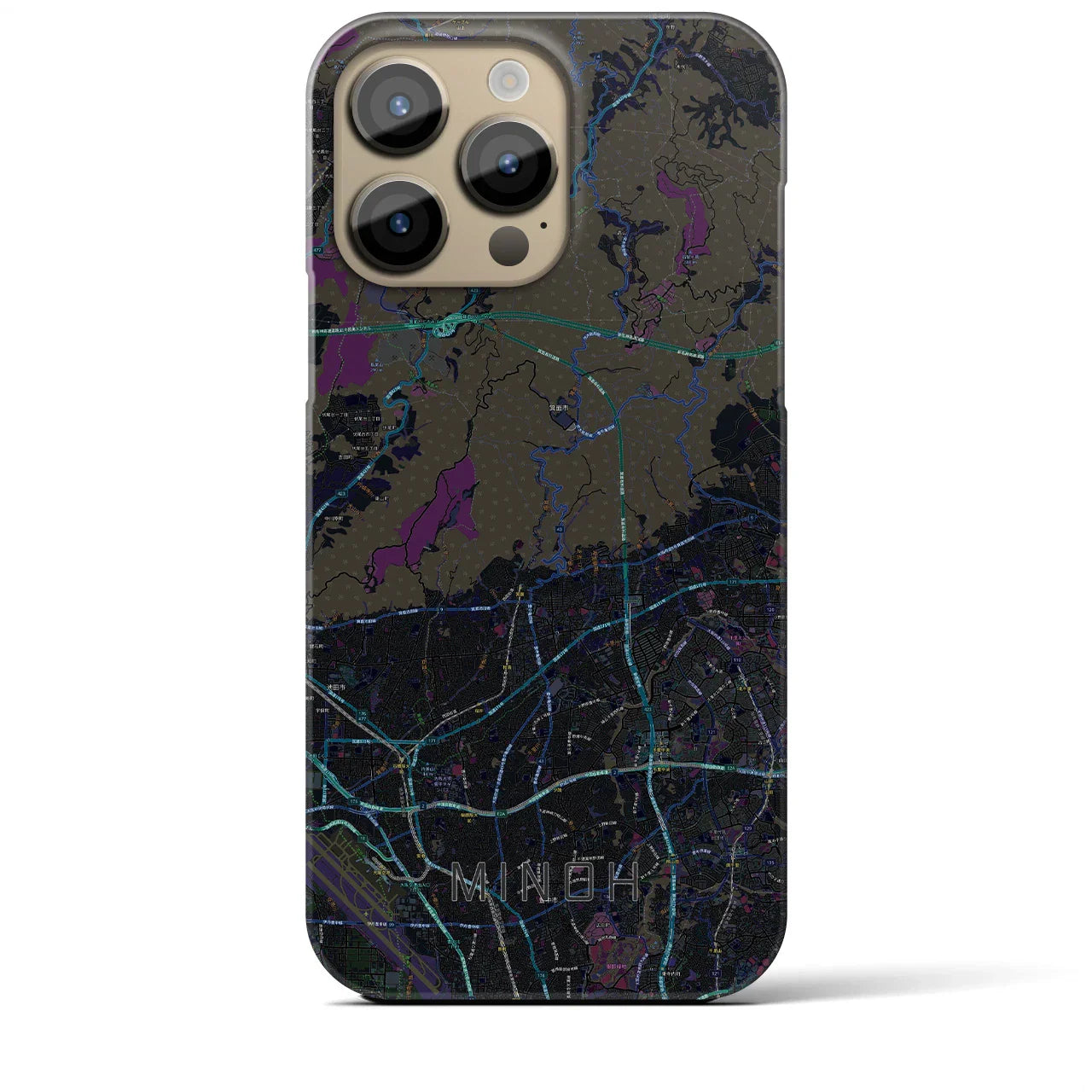 【箕面(大阪府)】地図柄iPhoneケース(バックカバータイプ)