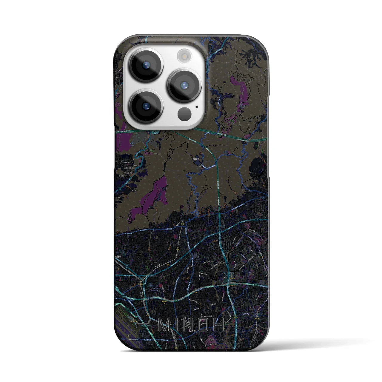 【箕面(大阪府)】地図柄iPhoneケース(バックカバータイプ)