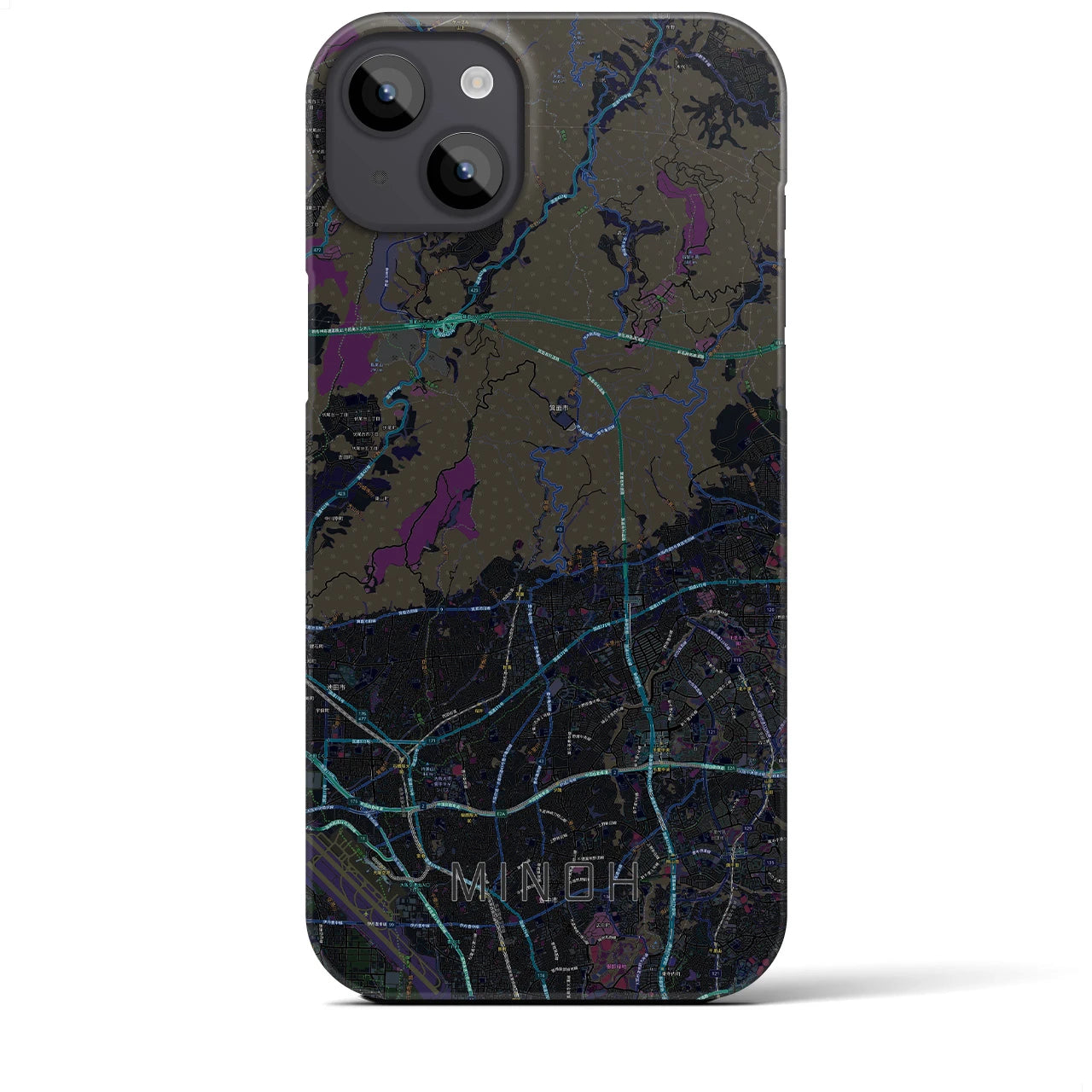 【箕面(大阪府)】地図柄iPhoneケース(バックカバータイプ)