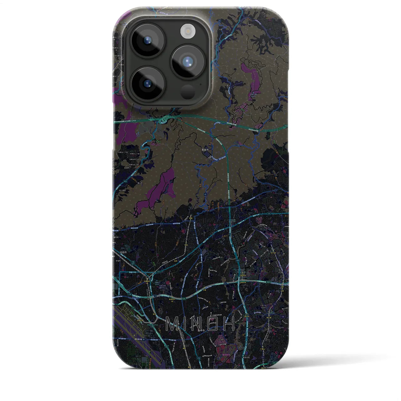 【箕面(大阪府)】地図柄iPhoneケース(バックカバータイプ)