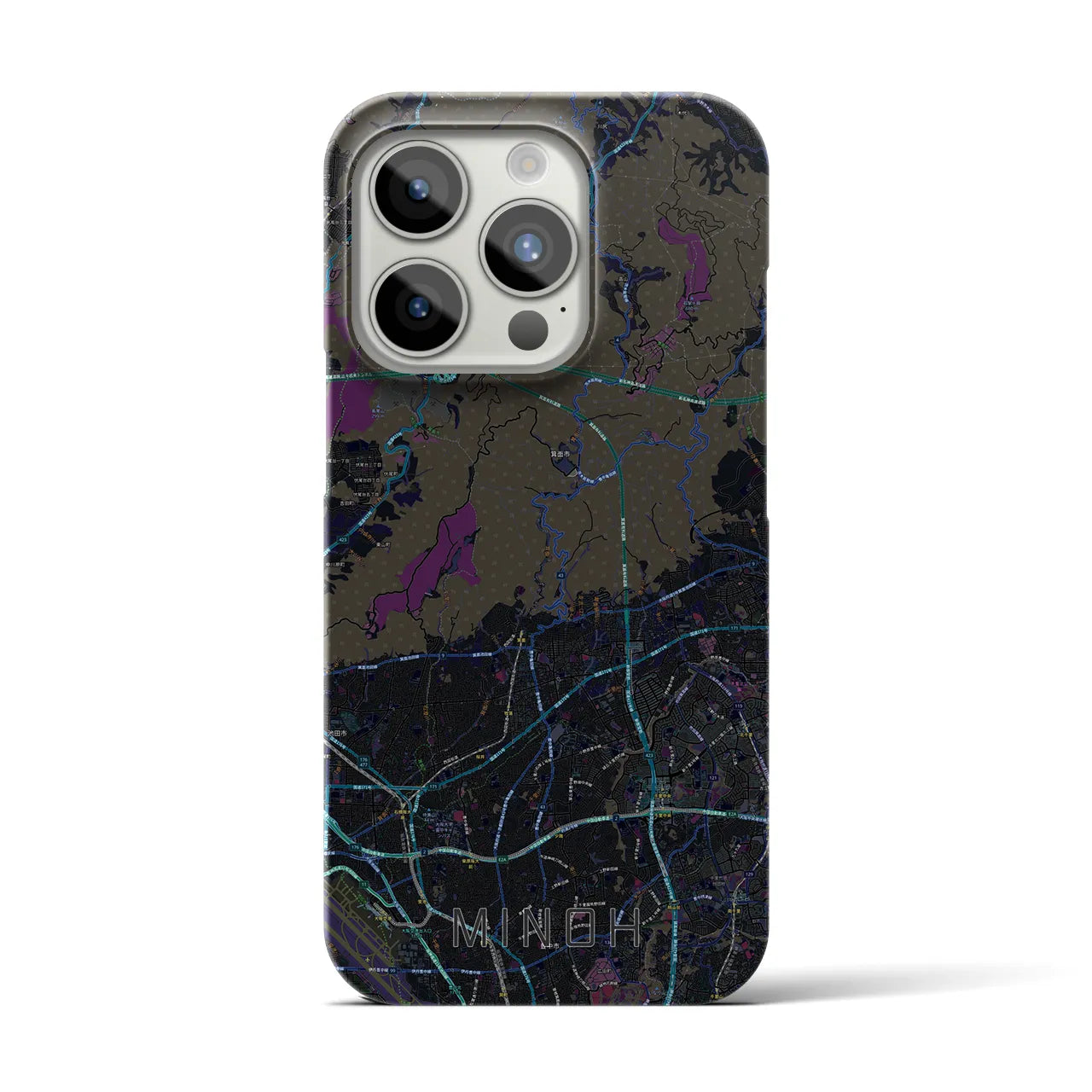 【箕面(大阪府)】地図柄iPhoneケース(バックカバータイプ)