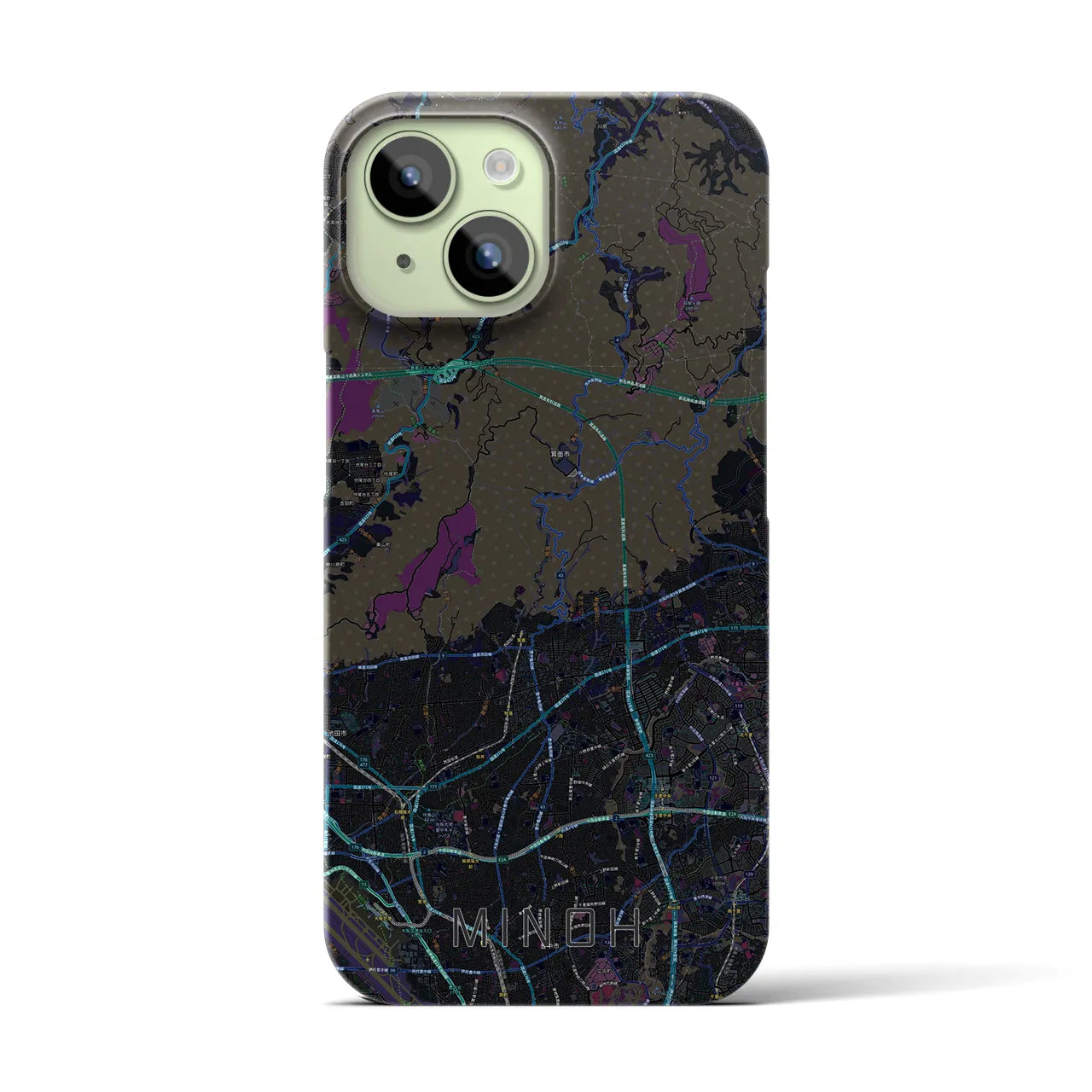 【箕面(大阪府)】地図柄iPhoneケース(バックカバータイプ)