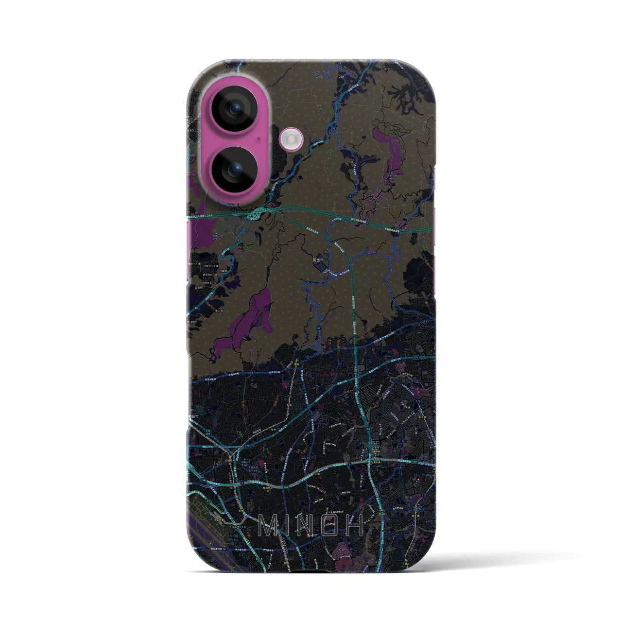 【箕面(大阪府)】地図柄iPhoneケース(バックカバータイプ)