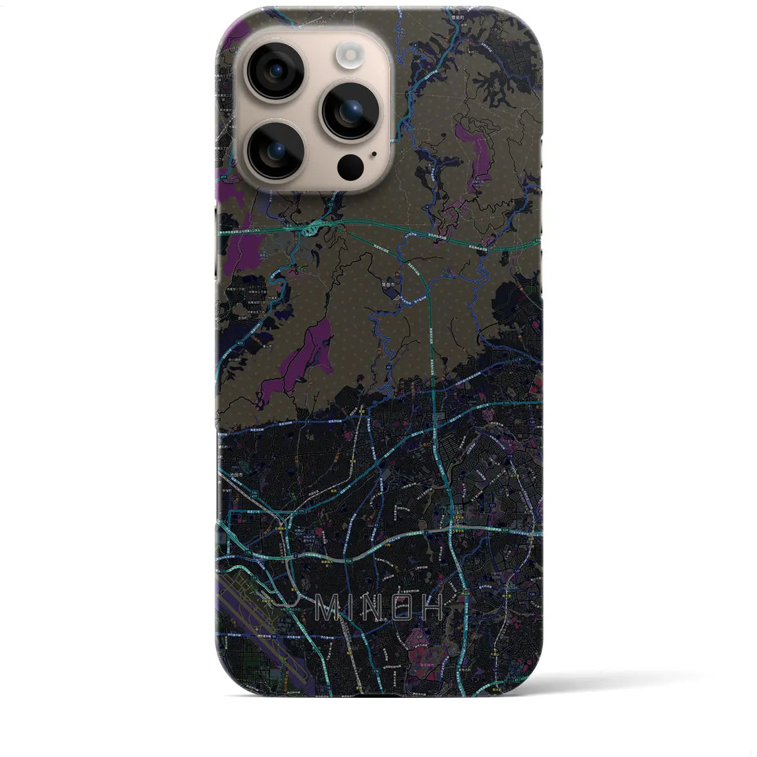 【箕面(大阪府)】地図柄iPhoneケース(バックカバータイプ)