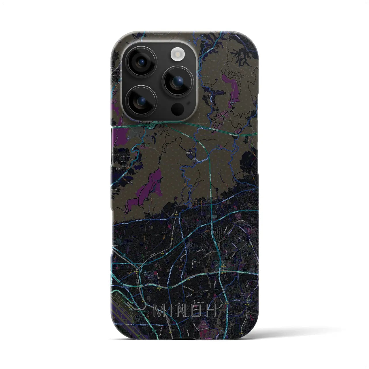 【箕面(大阪府)】地図柄iPhoneケース(バックカバータイプ)