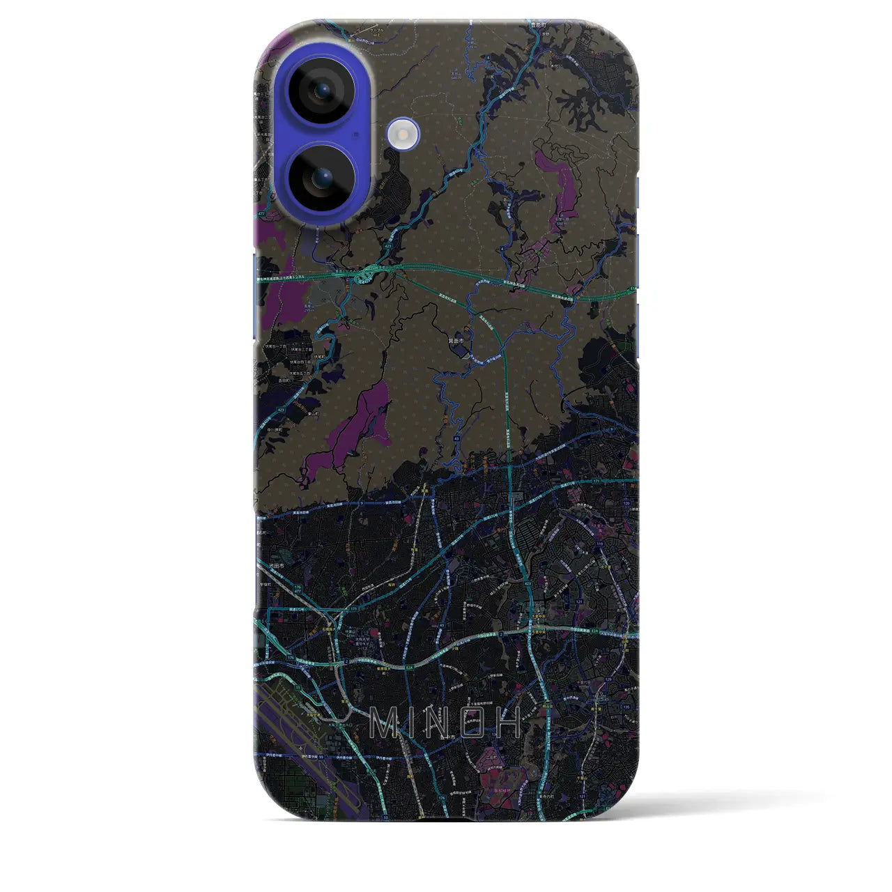 【箕面(大阪府)】地図柄iPhoneケース(バックカバータイプ)