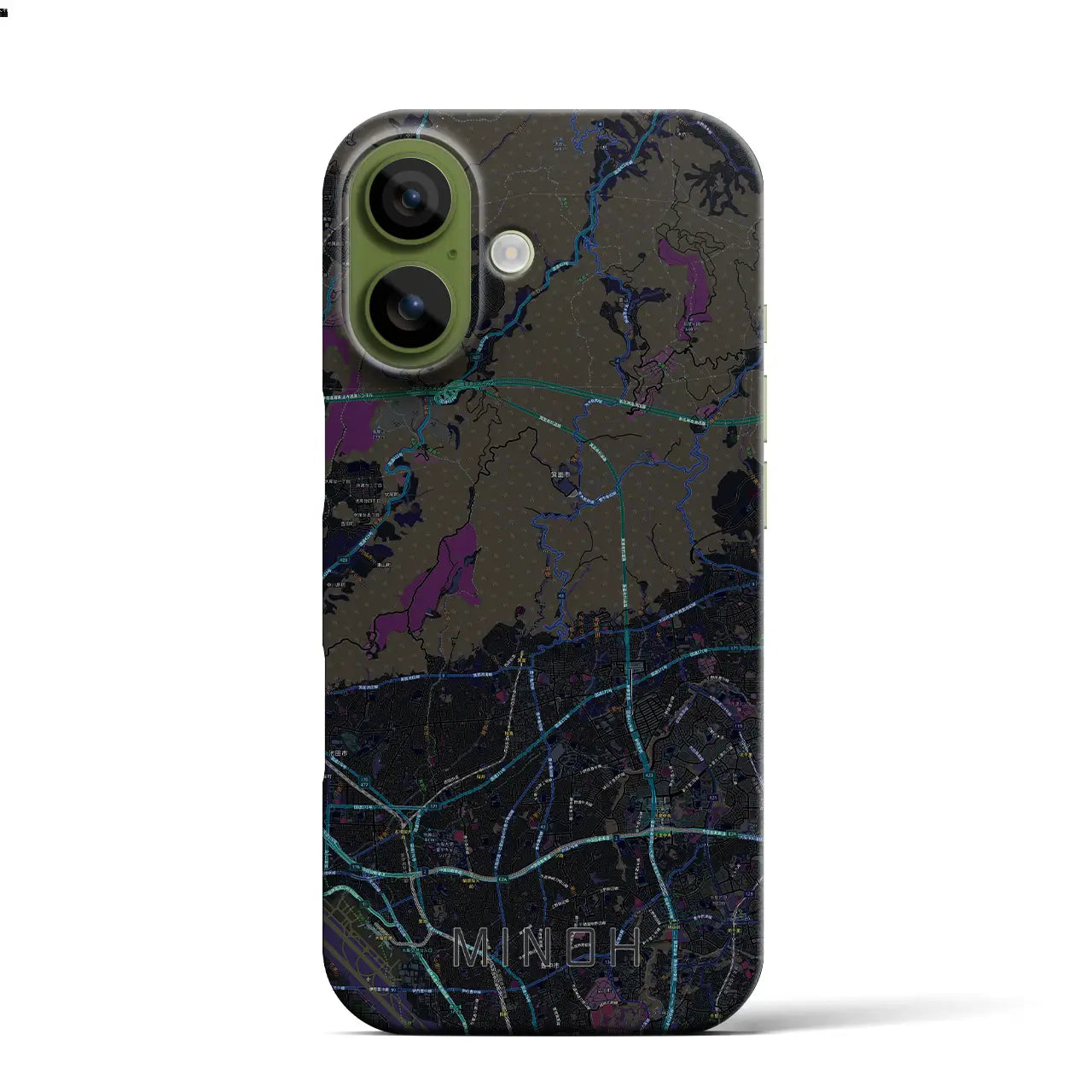 【箕面(大阪府)】地図柄iPhoneケース(バックカバータイプ)