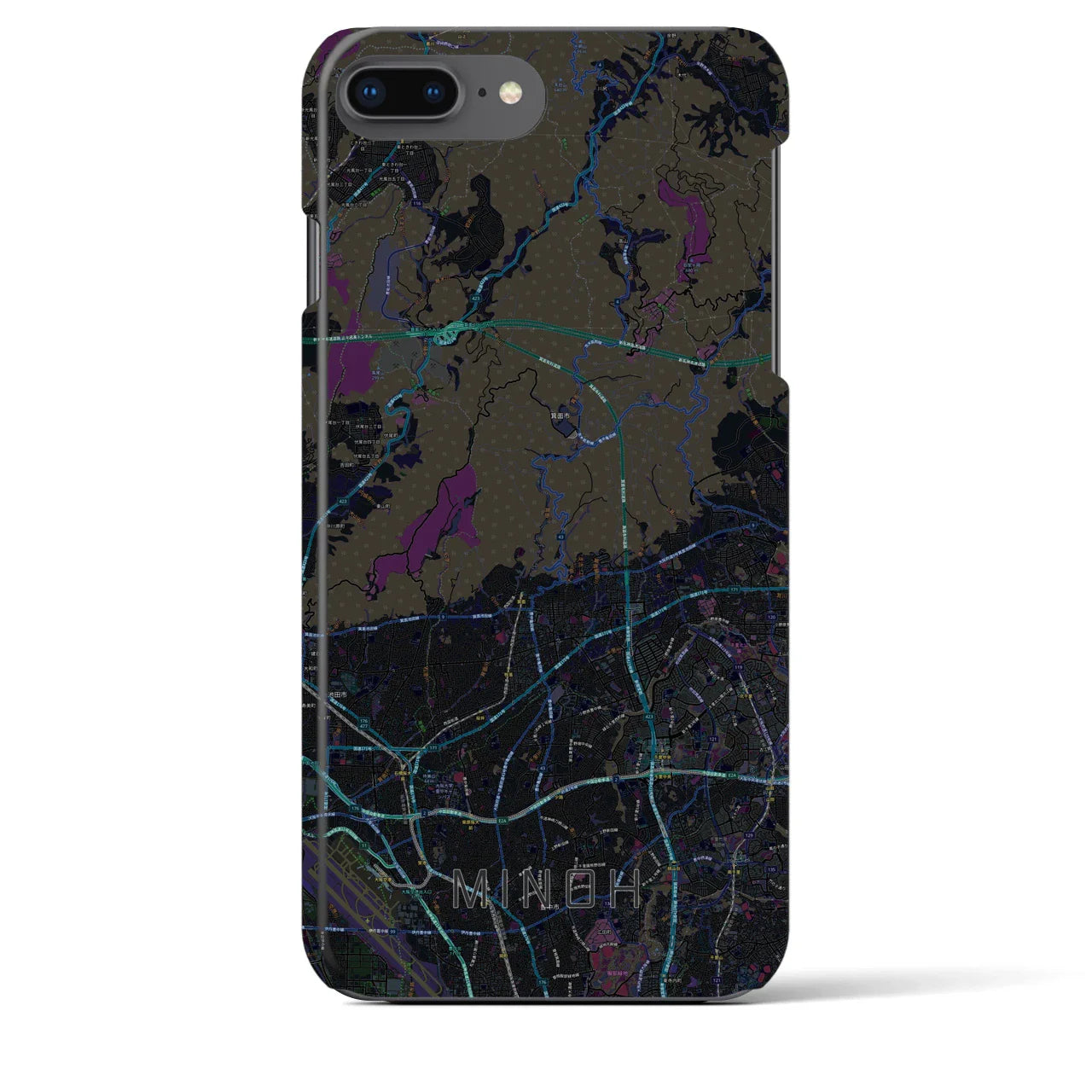 【箕面(大阪府)】地図柄iPhoneケース(バックカバータイプ)