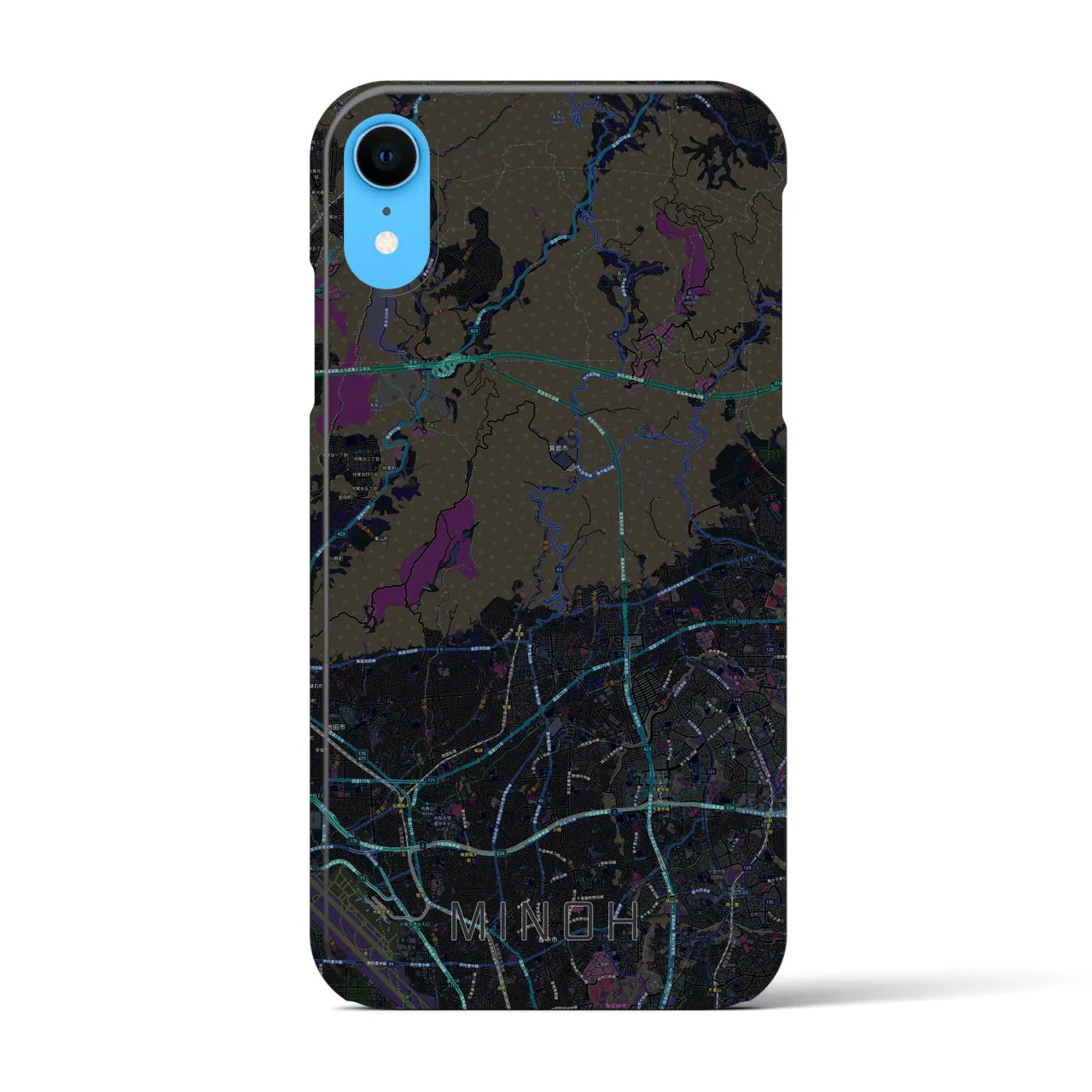 【箕面(大阪府)】地図柄iPhoneケース(バックカバータイプ)