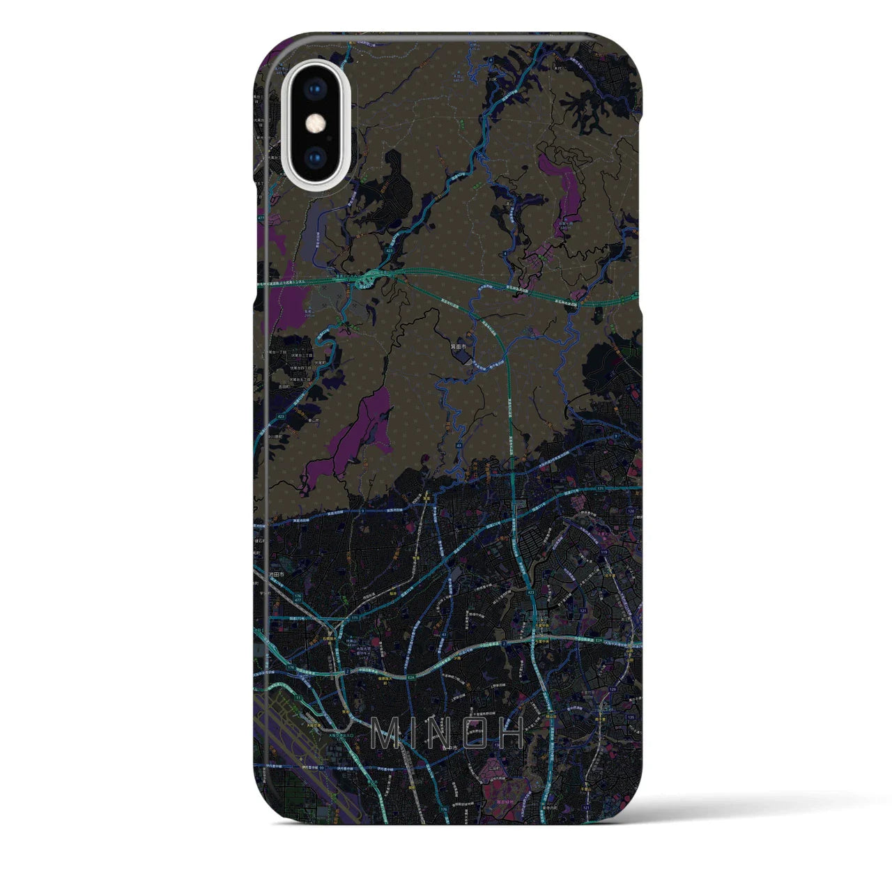 【箕面(大阪府)】地図柄iPhoneケース(バックカバータイプ)