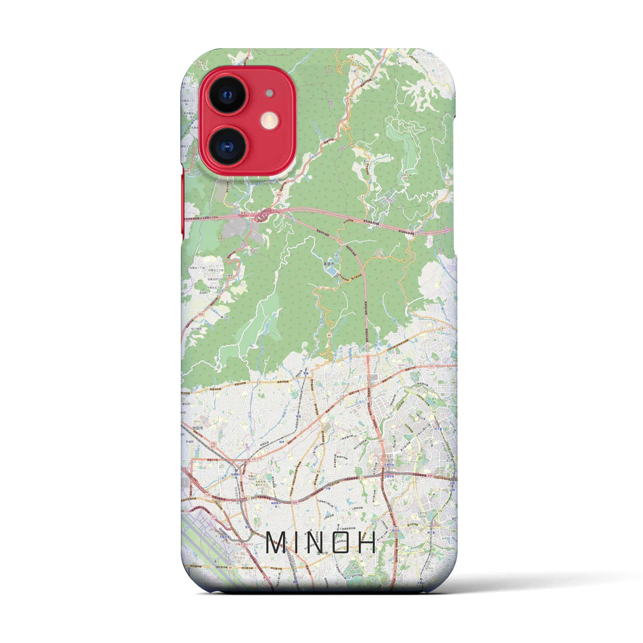 【箕面(大阪府)】地図柄iPhoneケース(バックカバータイプ)