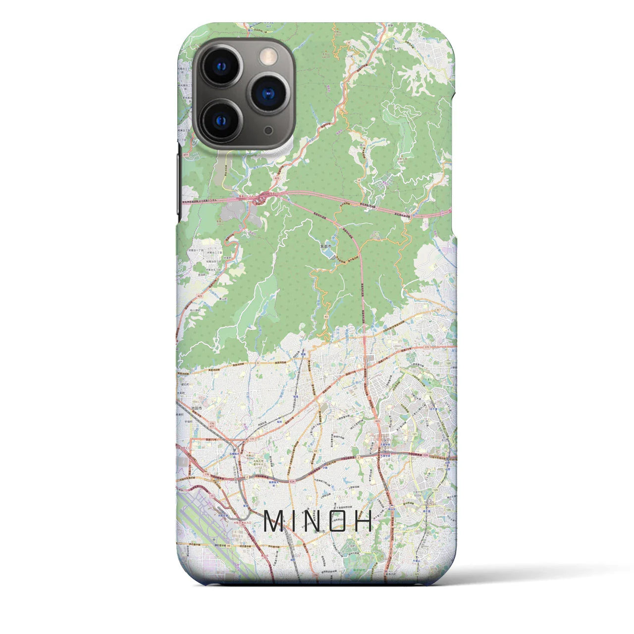 【箕面(大阪府)】地図柄iPhoneケース(バックカバータイプ)