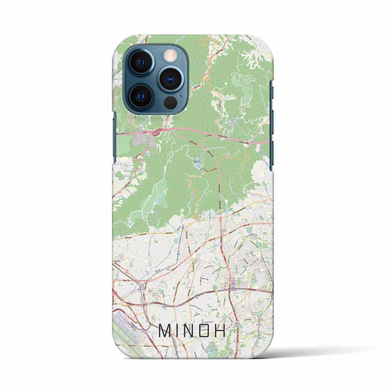 【箕面(大阪府)】地図柄iPhoneケース(バックカバータイプ)
