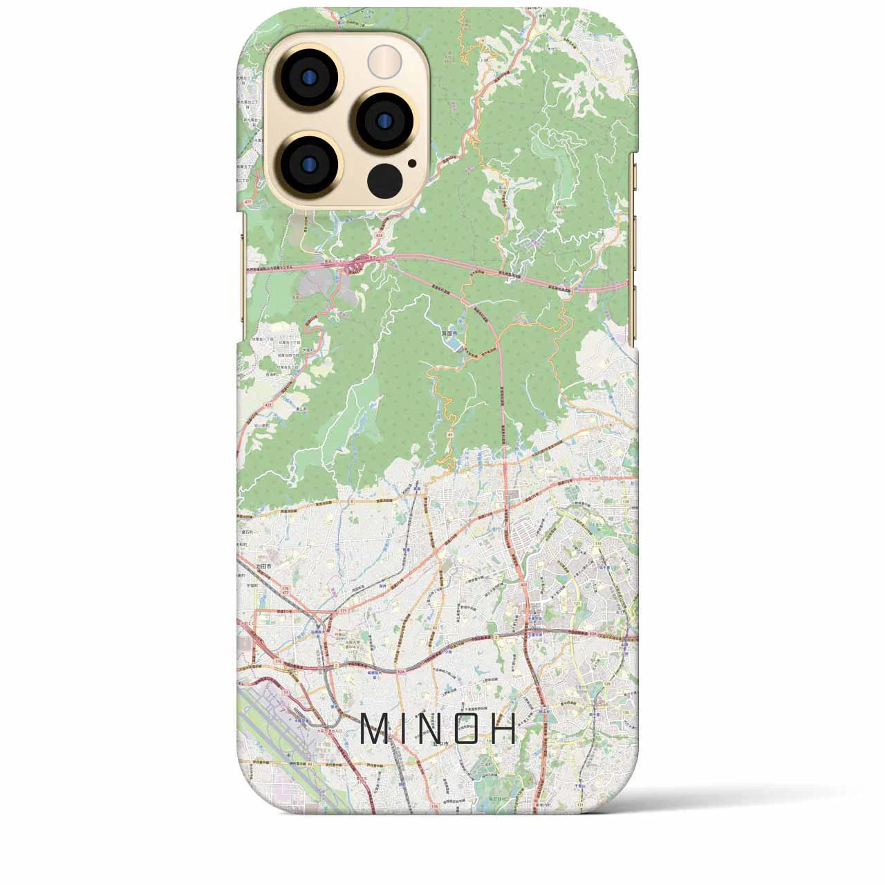 【箕面(大阪府)】地図柄iPhoneケース(バックカバータイプ)