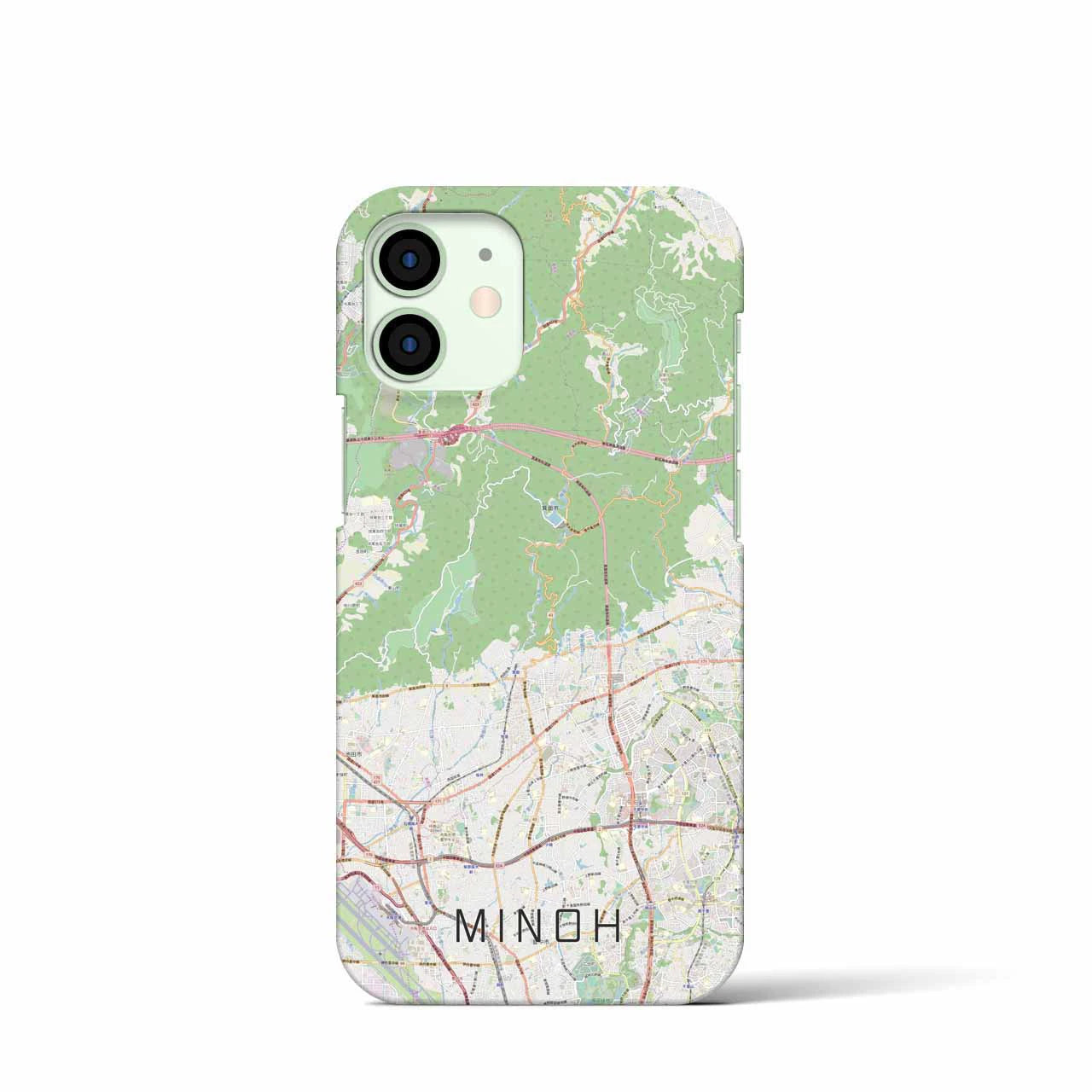 【箕面(大阪府)】地図柄iPhoneケース(バックカバータイプ)