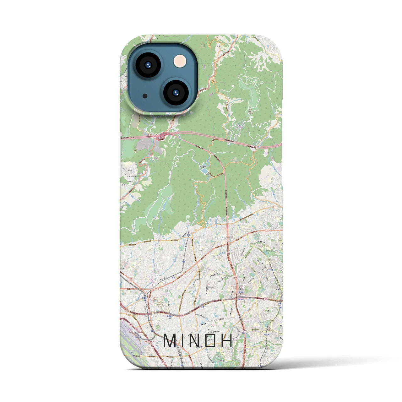 【箕面(大阪府)】地図柄iPhoneケース(バックカバータイプ)