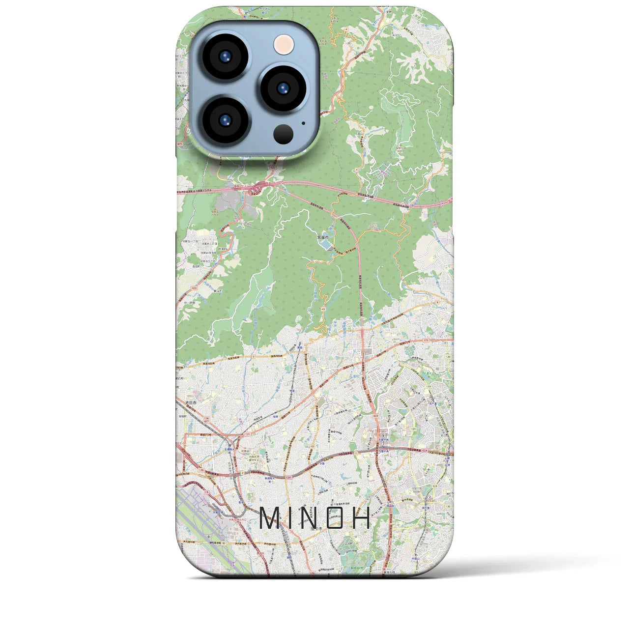 【箕面(大阪府)】地図柄iPhoneケース(バックカバータイプ)