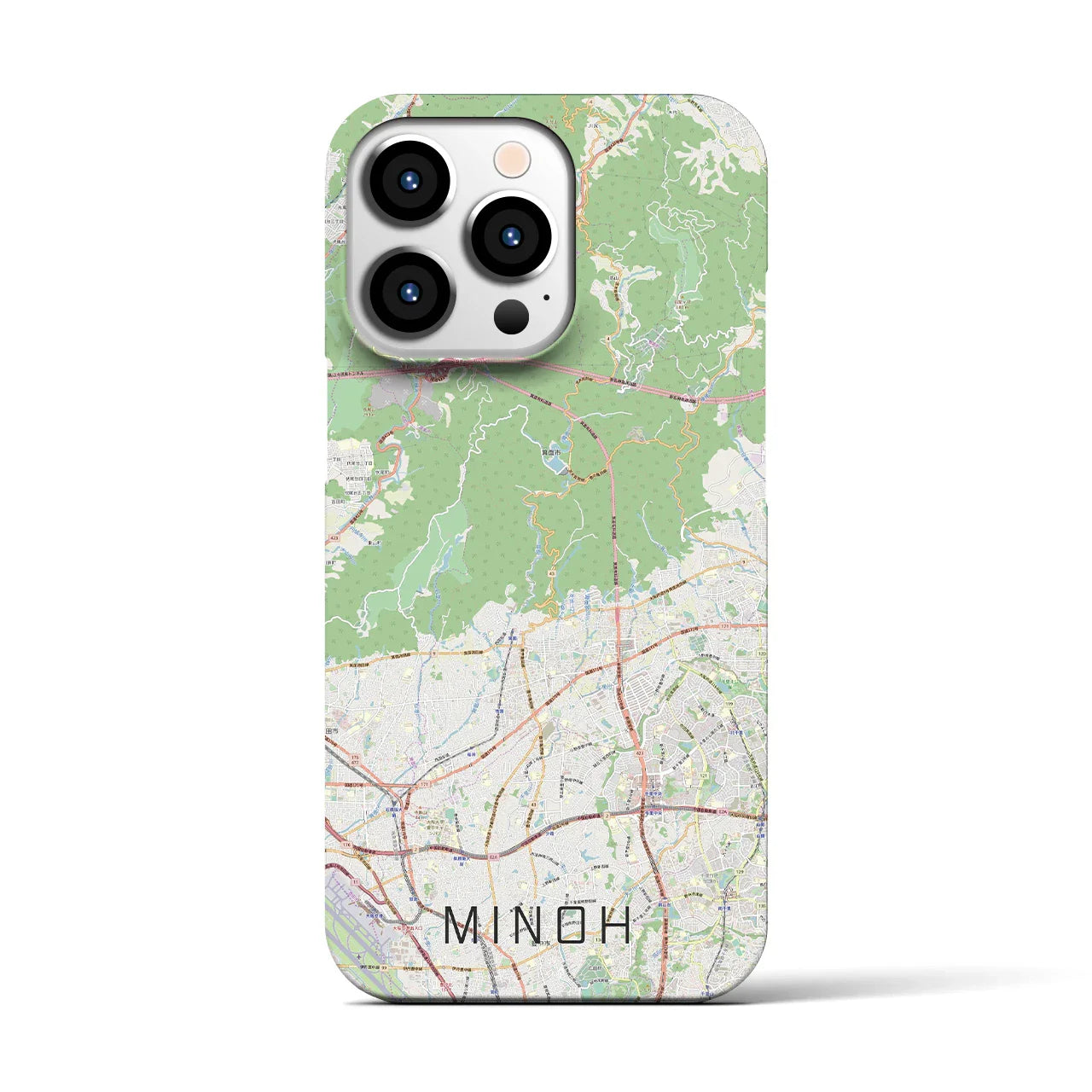 【箕面(大阪府)】地図柄iPhoneケース(バックカバータイプ)