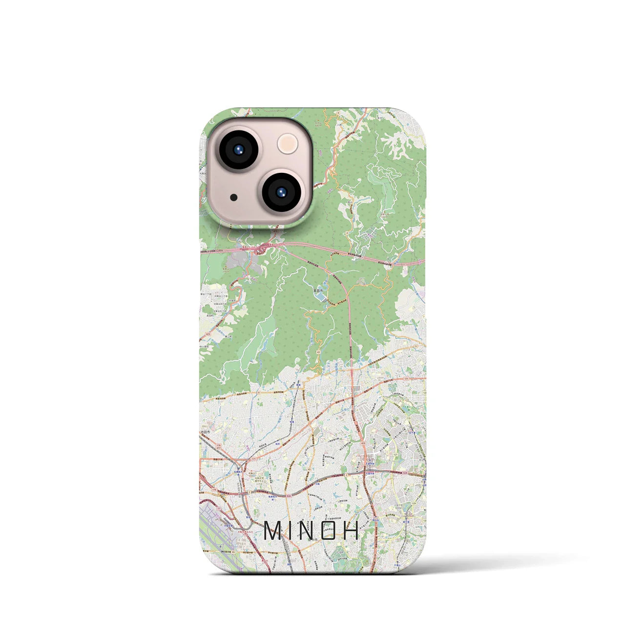 【箕面(大阪府)】地図柄iPhoneケース(バックカバータイプ)