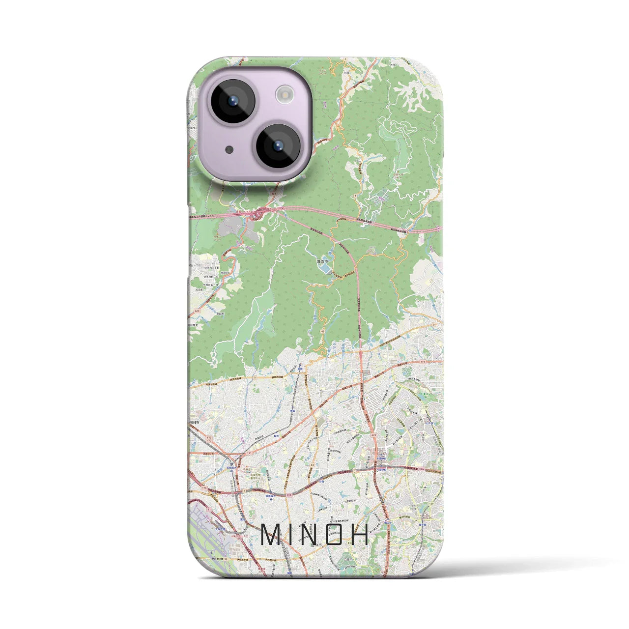 【箕面(大阪府)】地図柄iPhoneケース(バックカバータイプ)