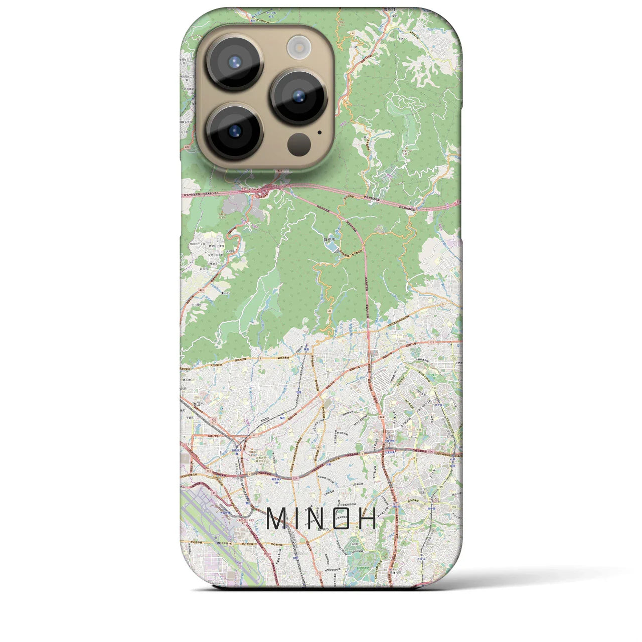 【箕面(大阪府)】地図柄iPhoneケース(バックカバータイプ)