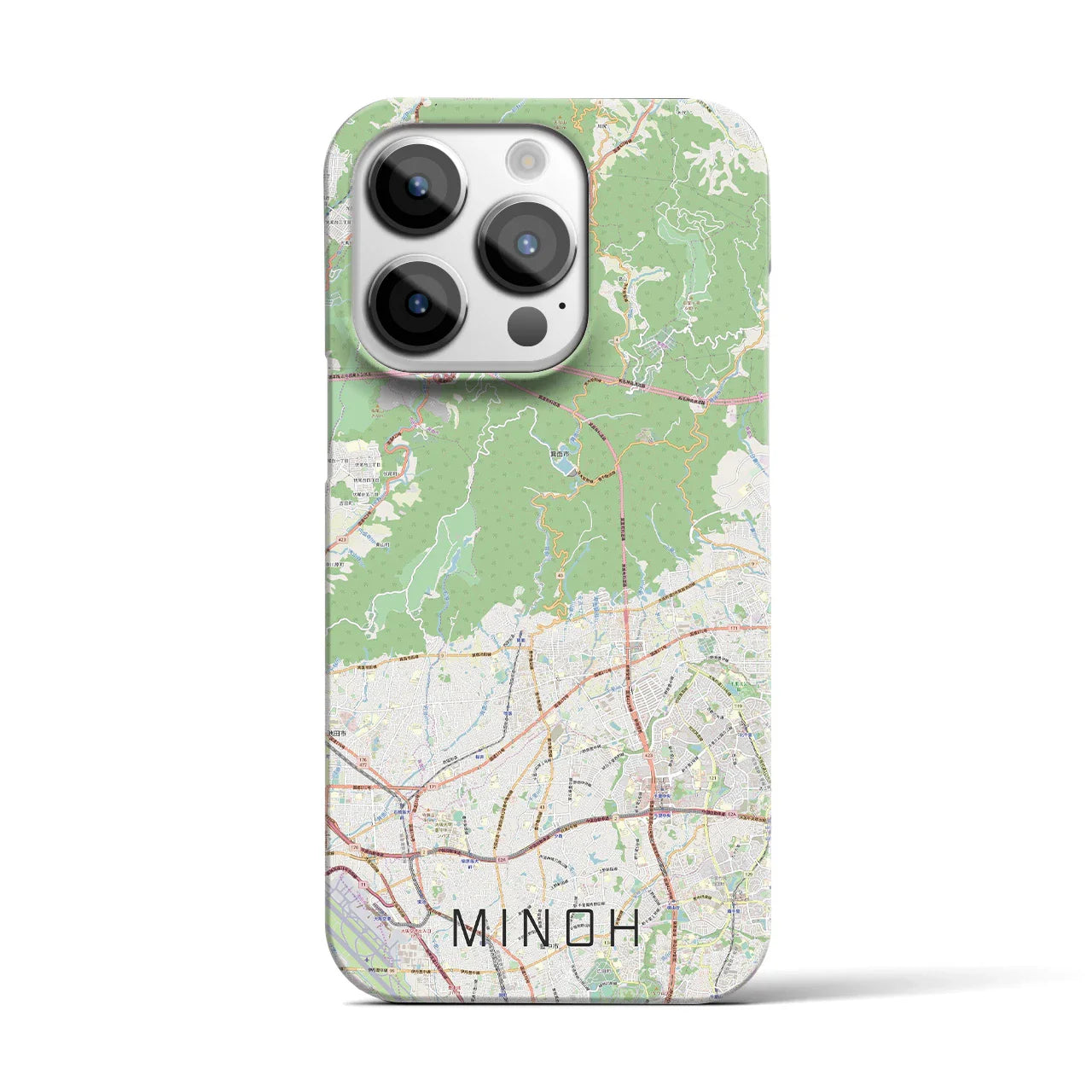 【箕面(大阪府)】地図柄iPhoneケース(バックカバータイプ)