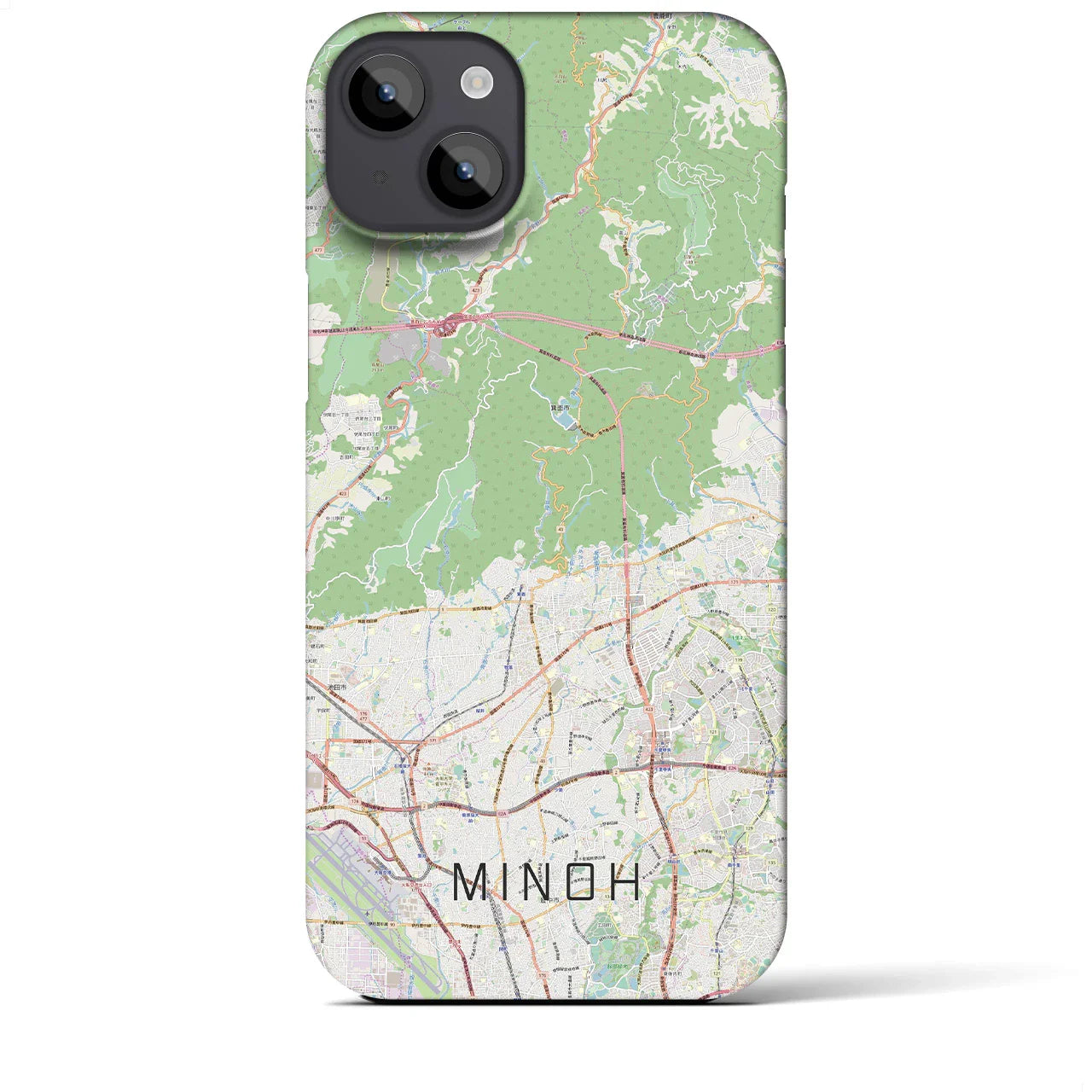 【箕面(大阪府)】地図柄iPhoneケース(バックカバータイプ)