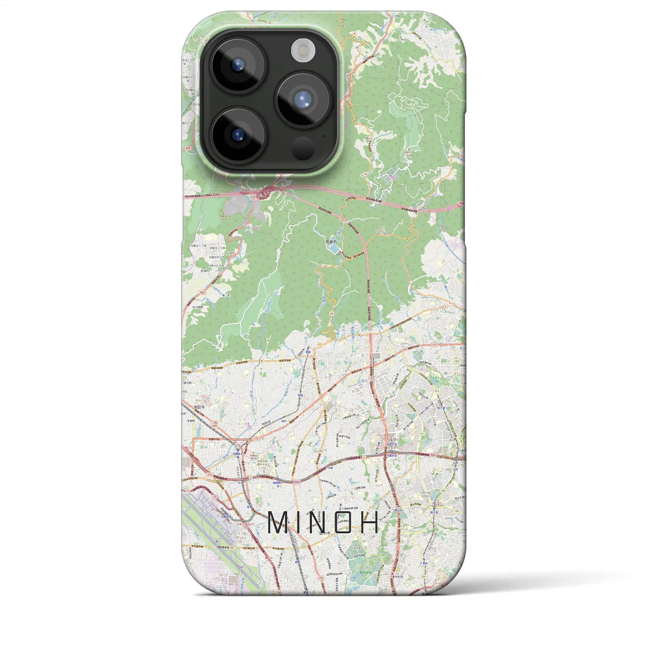 【箕面(大阪府)】地図柄iPhoneケース(バックカバータイプ)