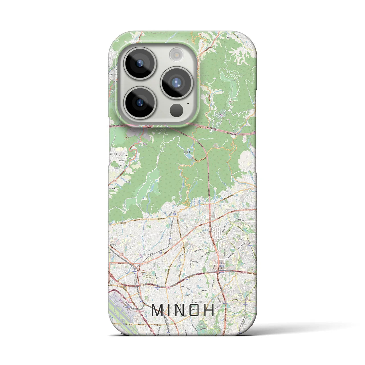 【箕面(大阪府)】地図柄iPhoneケース(バックカバータイプ)