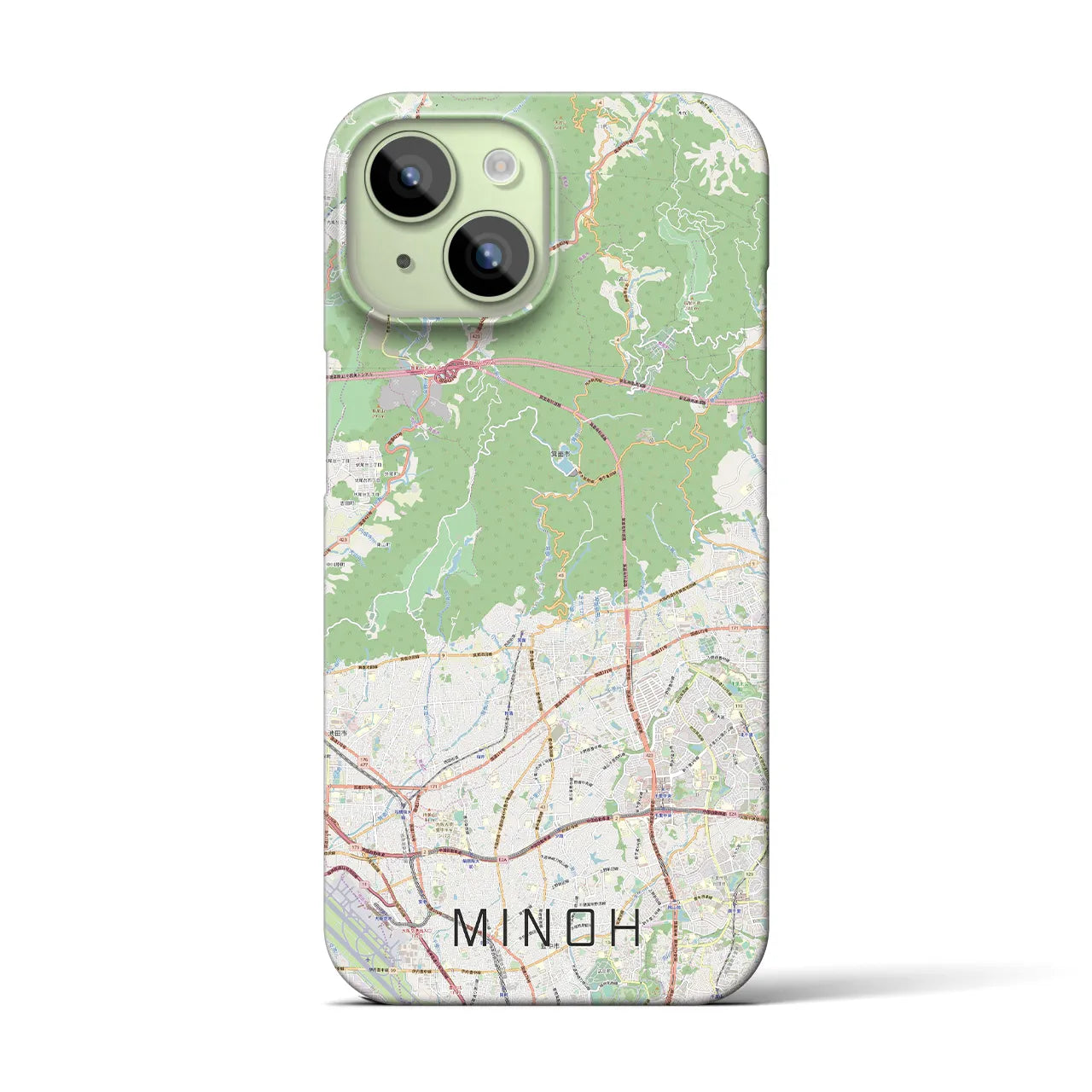 【箕面(大阪府)】地図柄iPhoneケース(バックカバータイプ)