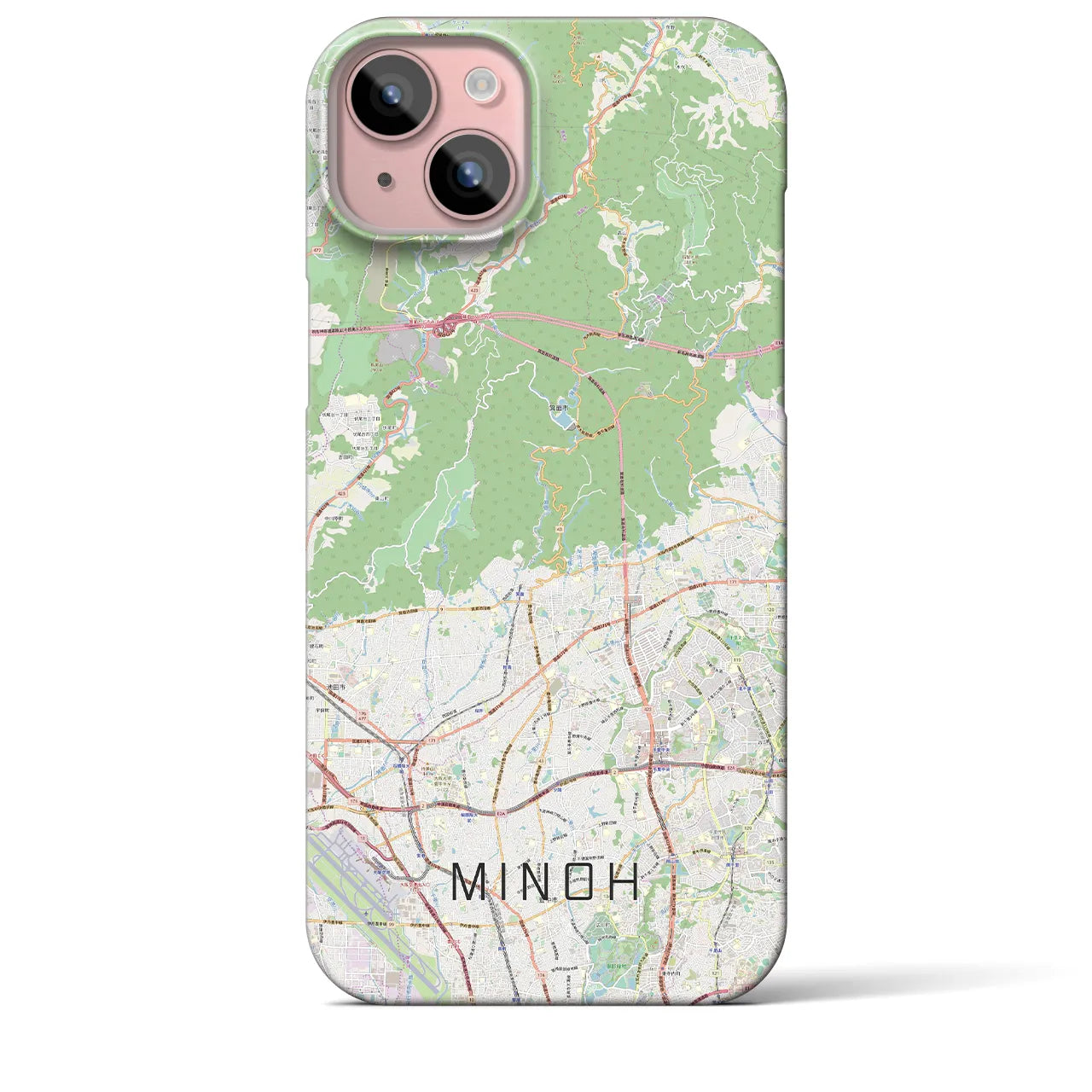 【箕面(大阪府)】地図柄iPhoneケース(バックカバータイプ)