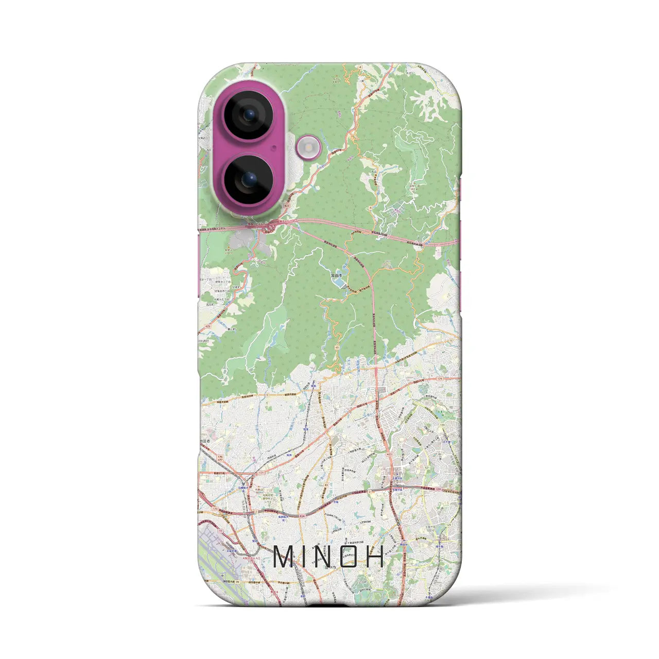 【箕面(大阪府)】地図柄iPhoneケース(バックカバータイプ)