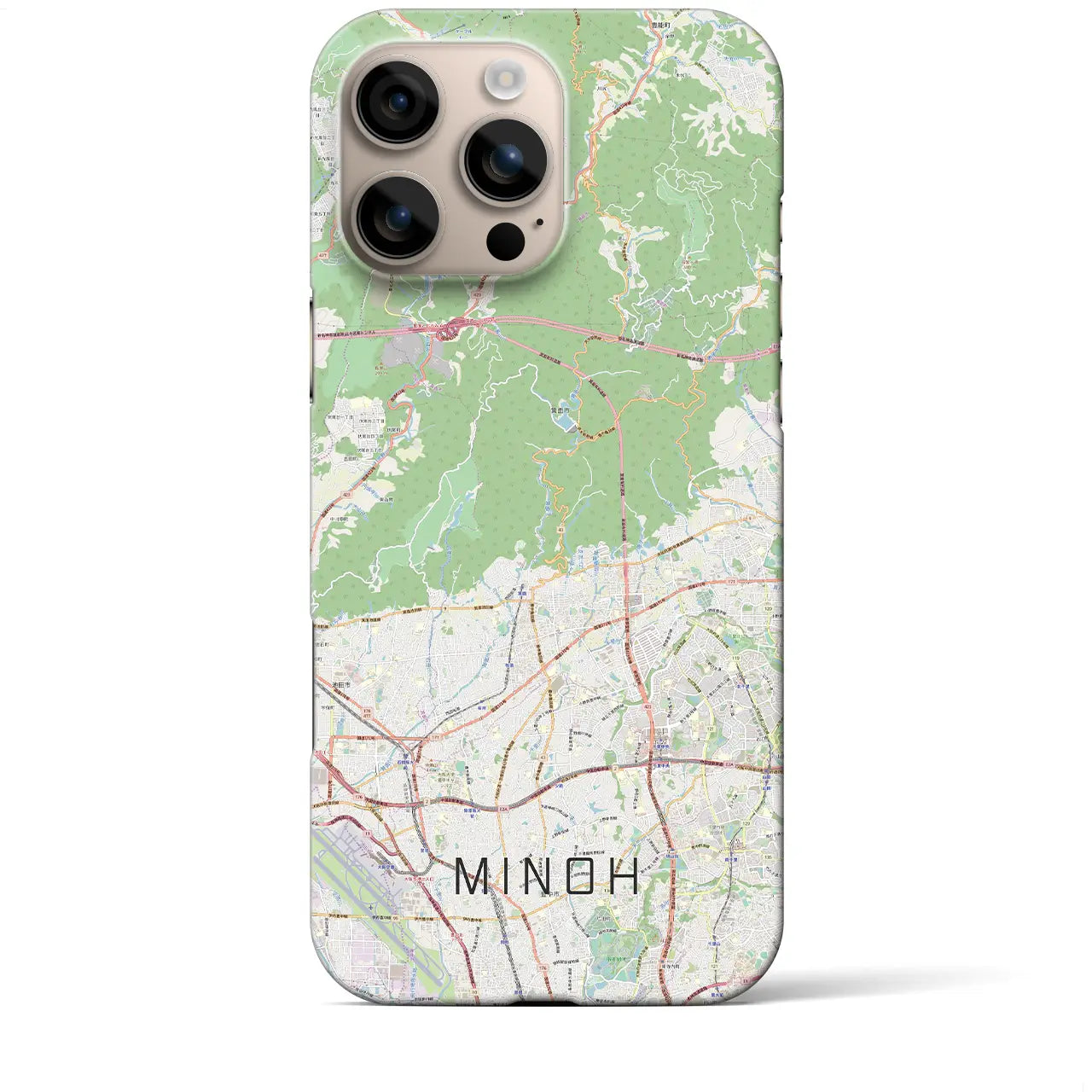 【箕面(大阪府)】地図柄iPhoneケース(バックカバータイプ)