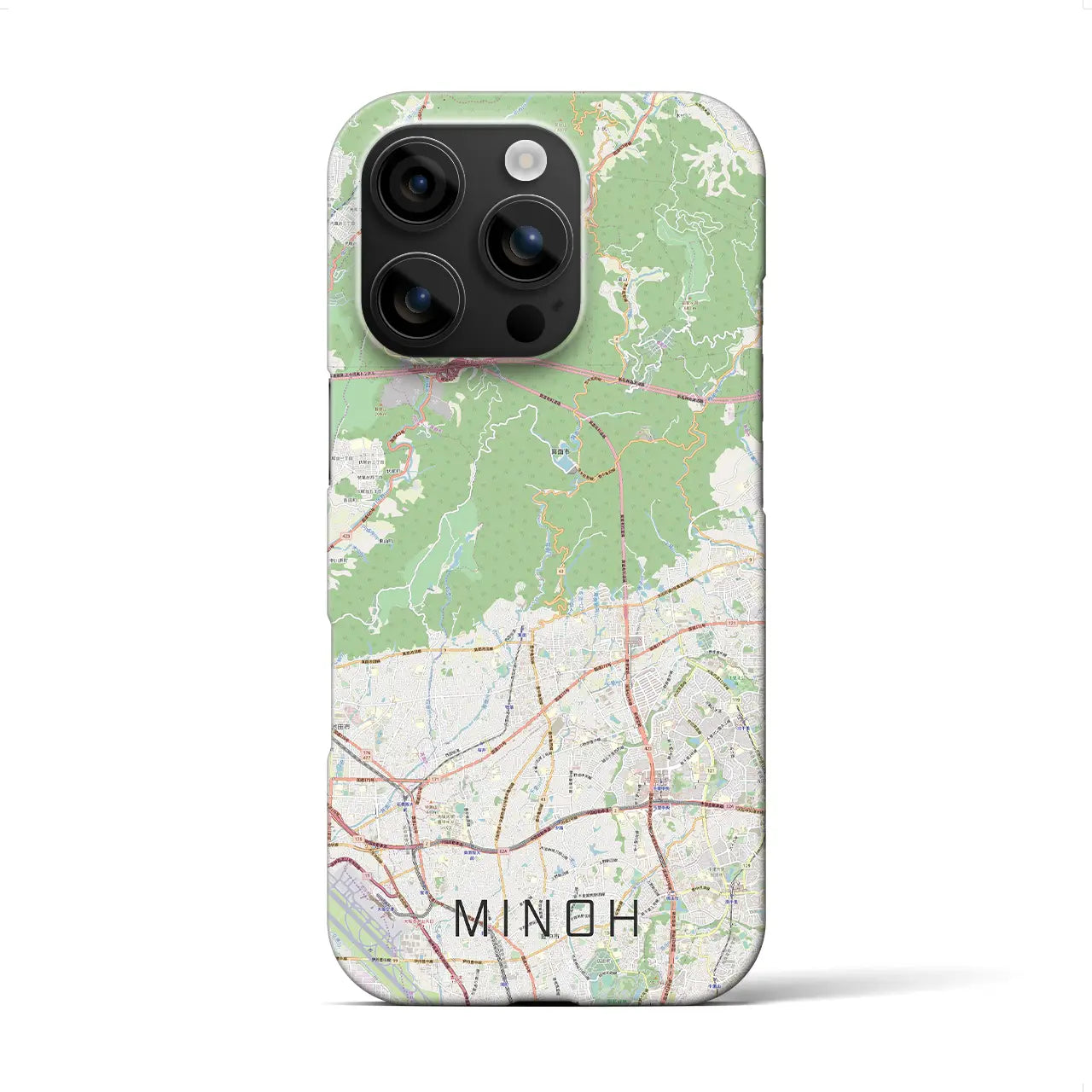【箕面(大阪府)】地図柄iPhoneケース(バックカバータイプ)