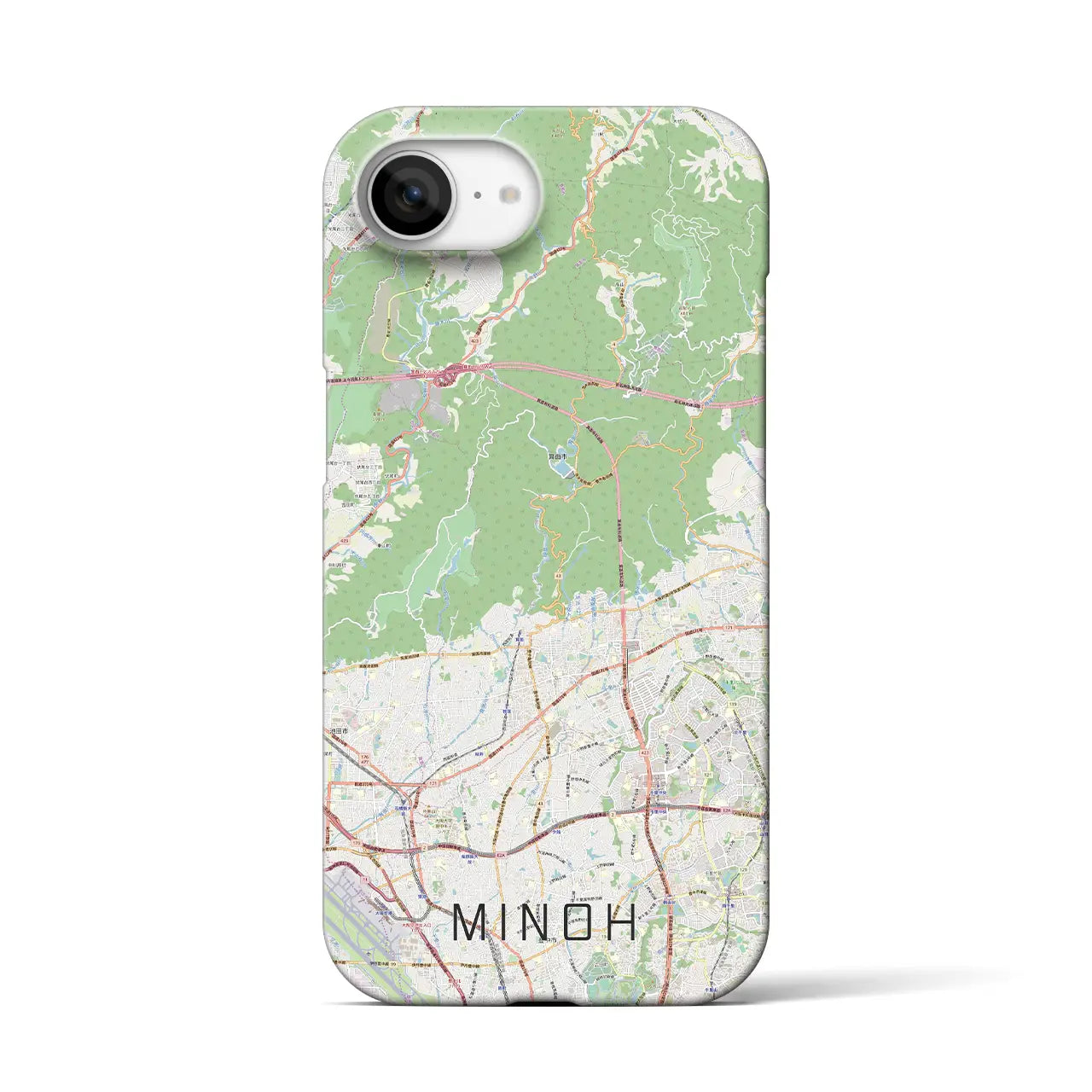【箕面(大阪府)】地図柄iPhoneケース(バックカバータイプ)