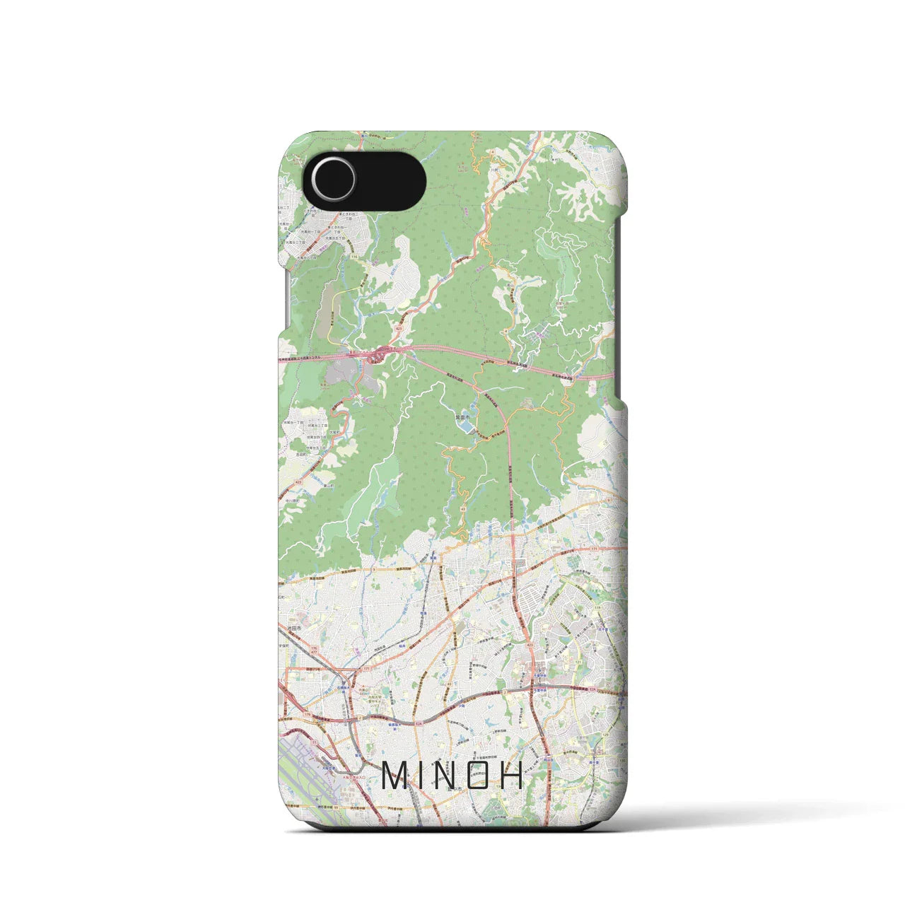 【箕面(大阪府)】地図柄iPhoneケース(バックカバータイプ)