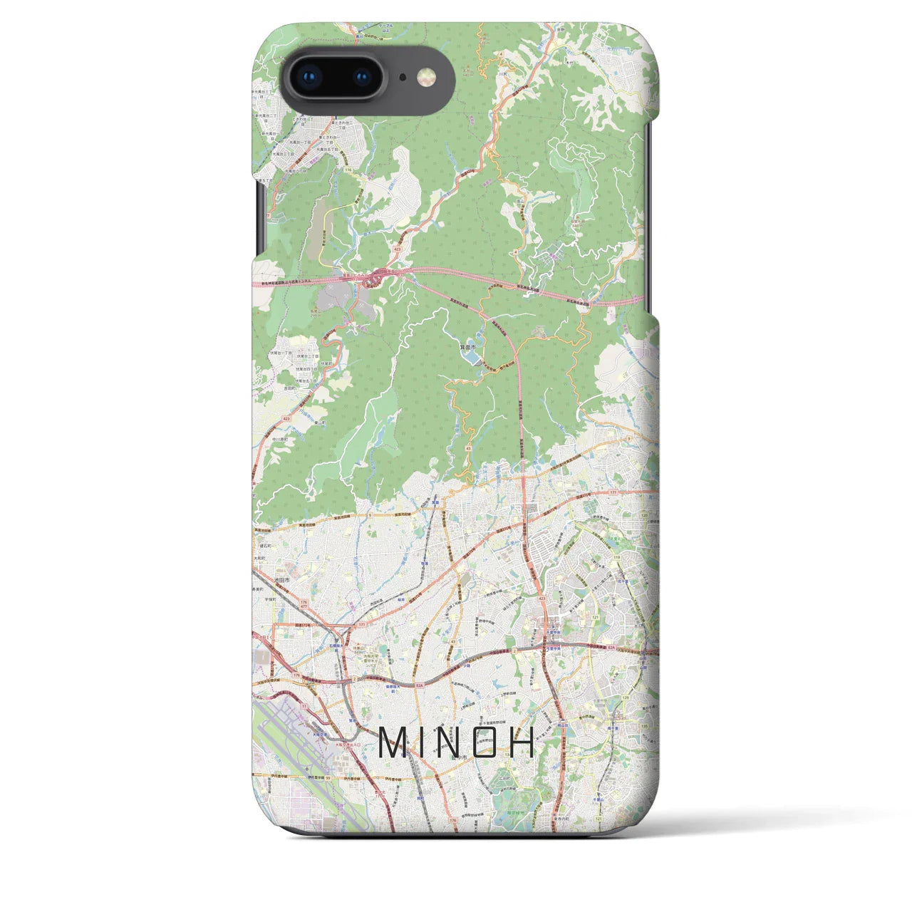 【箕面(大阪府)】地図柄iPhoneケース(バックカバータイプ)