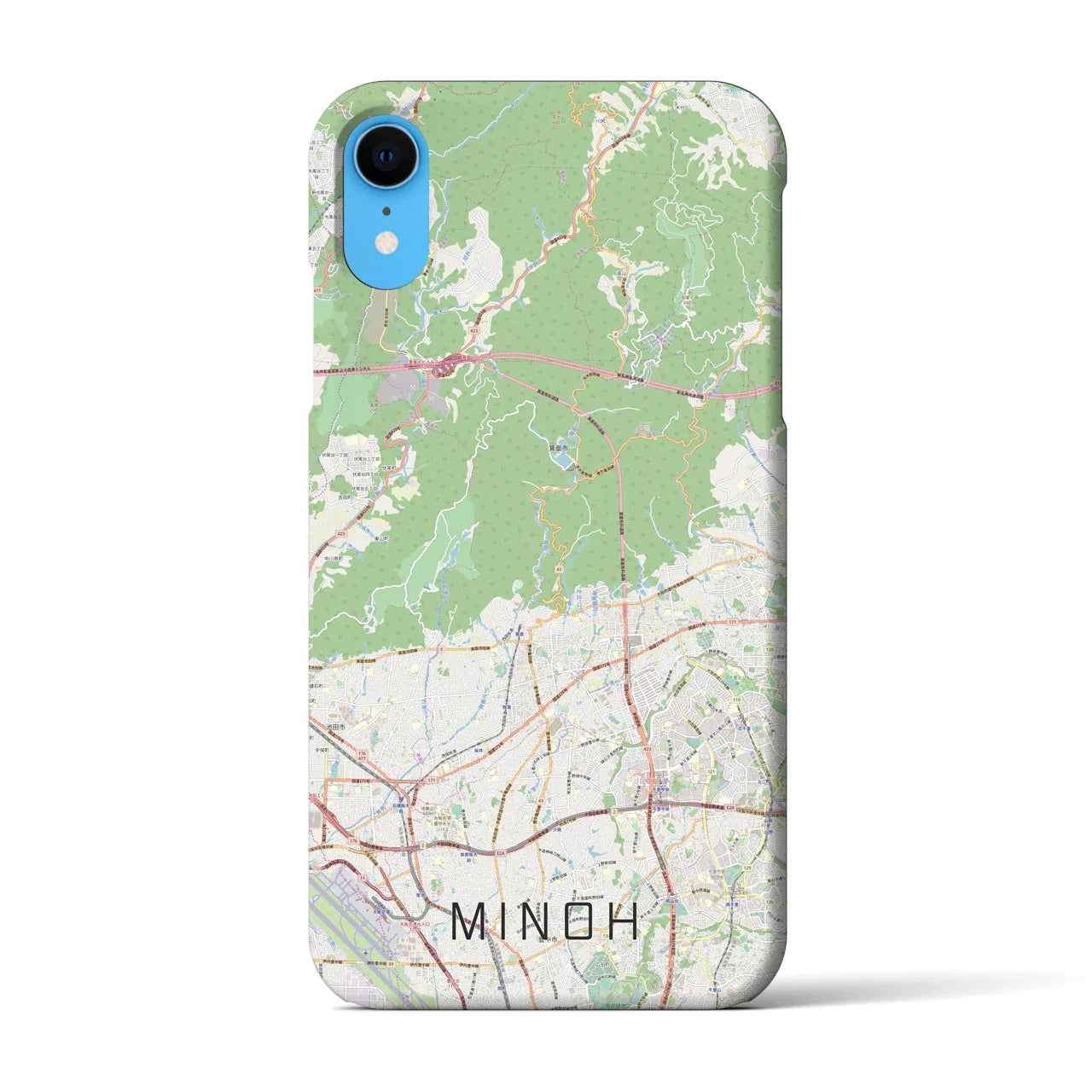 【箕面(大阪府)】地図柄iPhoneケース(バックカバータイプ)