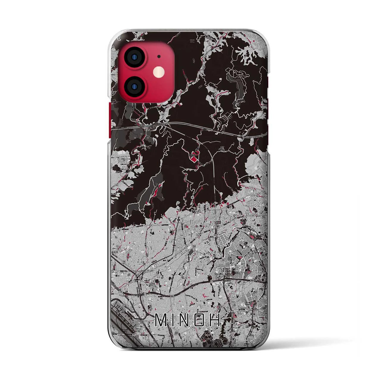 【箕面(大阪府)】地図柄iPhoneケース(クリアタイプ)