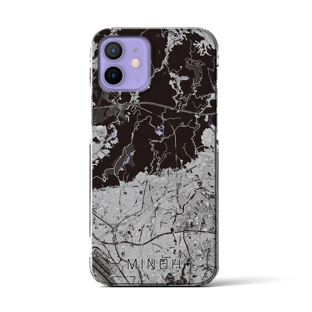 【箕面(大阪府)】地図柄iPhoneケース(クリアタイプ)