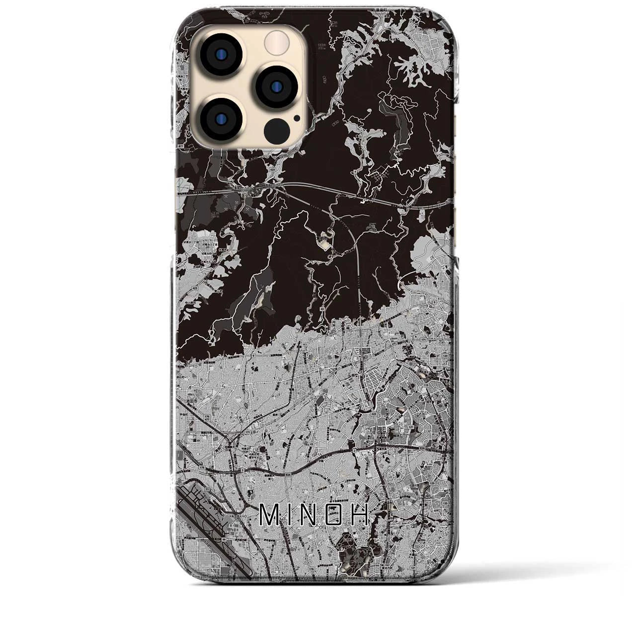 【箕面(大阪府)】地図柄iPhoneケース(クリアタイプ)