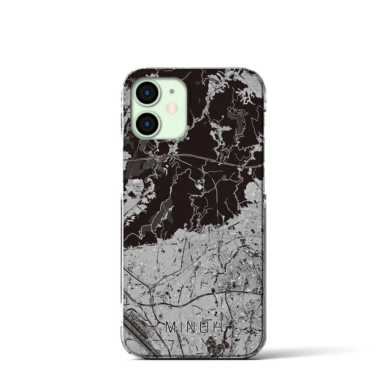 【箕面(大阪府)】地図柄iPhoneケース(クリアタイプ)