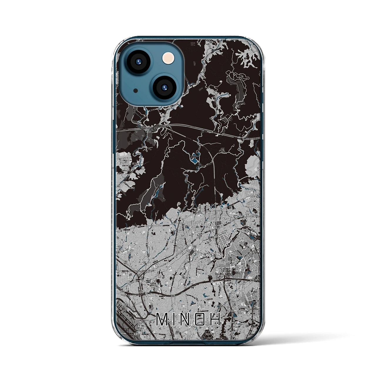 【箕面(大阪府)】地図柄iPhoneケース(クリアタイプ)