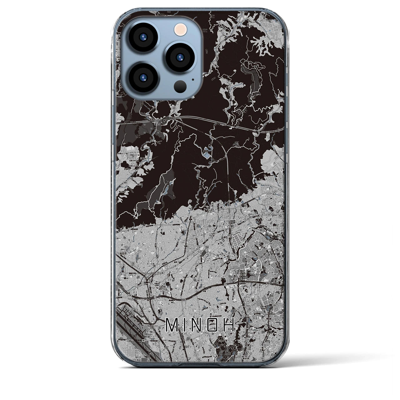 【箕面(大阪府)】地図柄iPhoneケース(クリアタイプ)