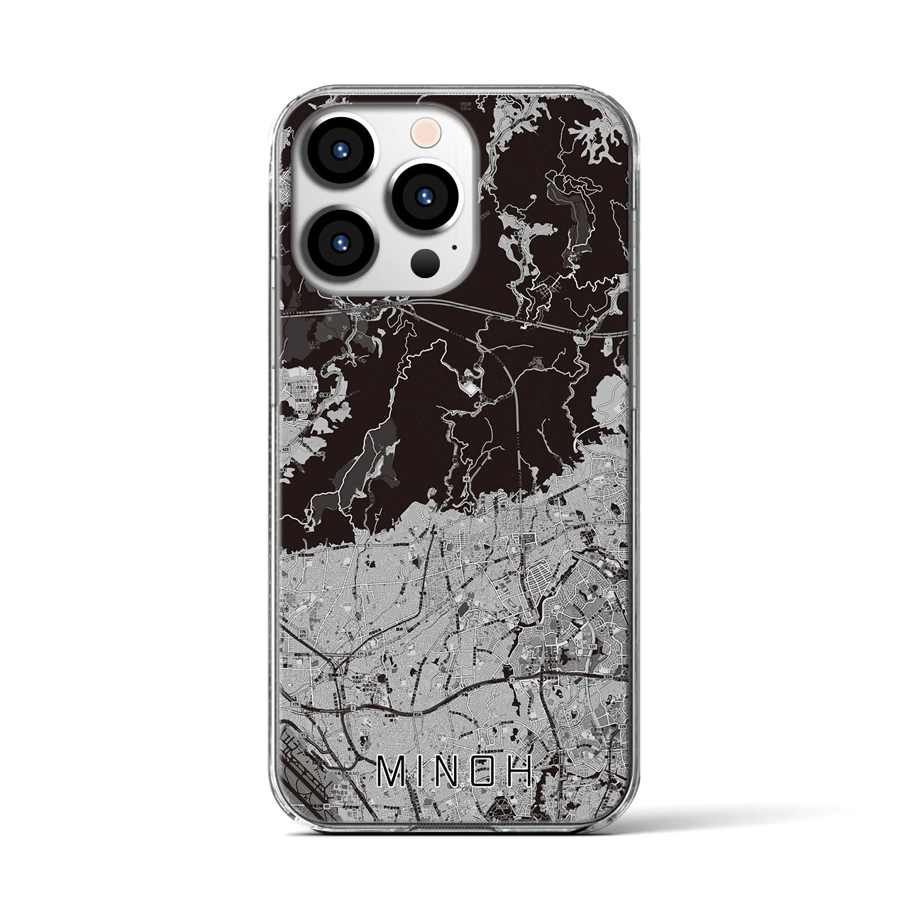 【箕面(大阪府)】地図柄iPhoneケース(クリアタイプ)