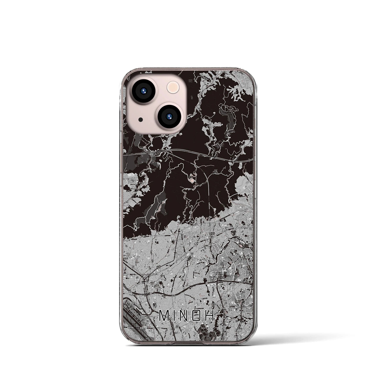 【箕面(大阪府)】地図柄iPhoneケース(クリアタイプ)